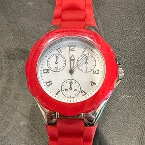 Woman’s or Kids Red and White Chronograph Watch